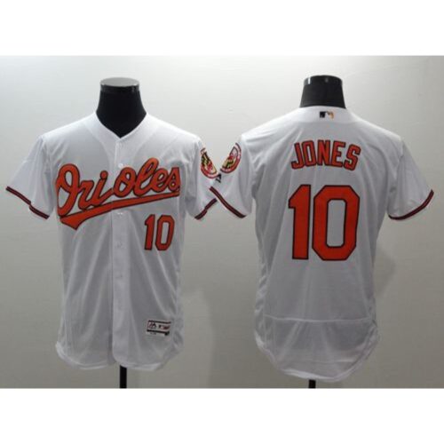 6863cdea9bae2_1 Orioles #10 Adam Jones White Flexbase Authentic Collection Stitched MLB Jersey