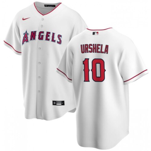 6863cdf4b26b1_1 Men's Los Angeles Angels #10 Gio Urshela White Cool Base Stitched Jersey