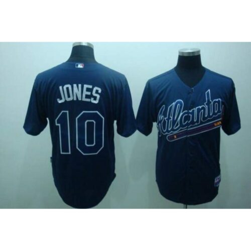 6863ce17b11f9_1 Braves #10 Chipper Jones Blue Practise Stitched MLB Jersey