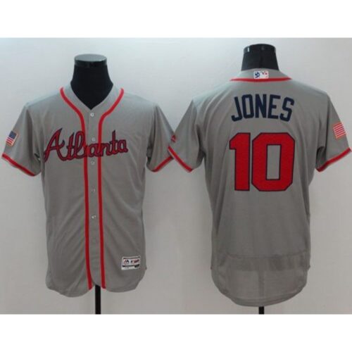 6863ce295cea9_1 Braves #10 Chipper Jones Grey Fashion Stars & Stripes Flexbase Authentic Stitched MLB Jersey