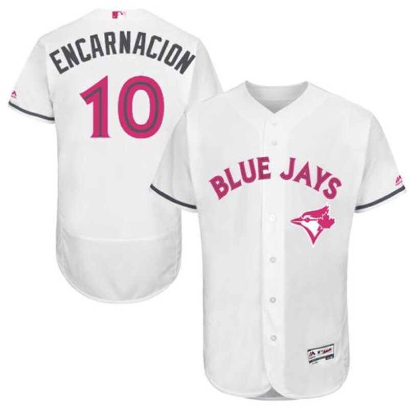 6863ceb667d6d_1 Blue Jays #10 Edwin Encarnacion White Flexbase Authentic Collection 2016 Mother's Day Stitched MLB Jersey