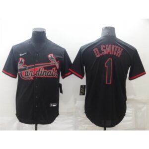 6863ced504aa0_1 Men's St. Louis Cardinals #1 Ozzie Smith Black shadow Cool Base Stitched Jersey