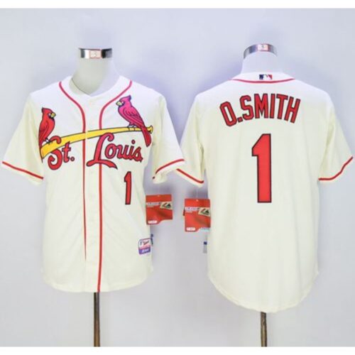 6863cee761271_1 Cardinals #1 Ozzie Smith Cream Cool Base Stitched MLB Jersey