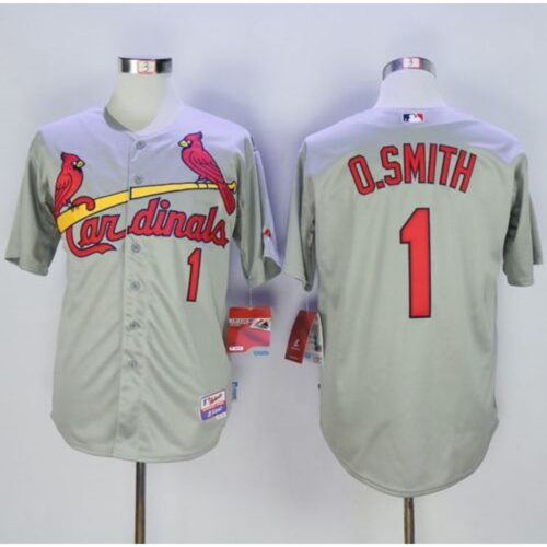 6863ceeb0739d_1 Cardinals #1 Ozzie Smith Grey Cool Base Stitched MLB Jersey