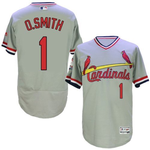 6863cefaaa824_1 Cardinals #1 Ozzie Smith Grey Flexbase Authentic Collection Cooperstown Stitched MLB Jersey