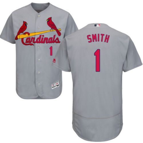 6863cf0238200_1 Cardinals #1 Ozzie Smith Grey Flexbase Authentic Collection Stitched MLB Jersey