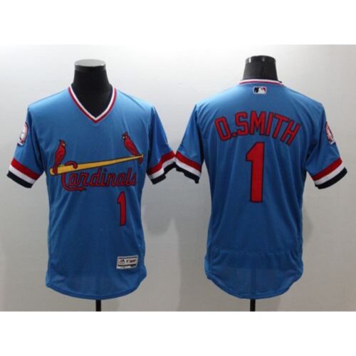6863cf2719fd1_1 Cardinals #1 Ozzie Smith Light Blue Flexbase Authentic Collection Cooperstown Stitched MLB Jersey