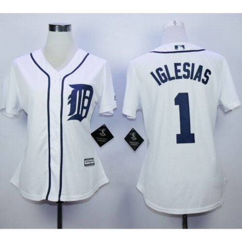 6863cf79b3ec1_1 Tigers #1 Jose iglesias White Home Women's Stitched MLB Jersey