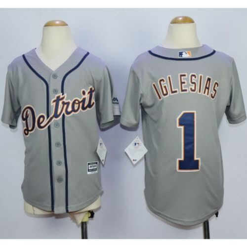 6863cf7f6a176_1 Tigers #1 Jose iglesias Grey Cool Base Stitched Youth MLB Jersey