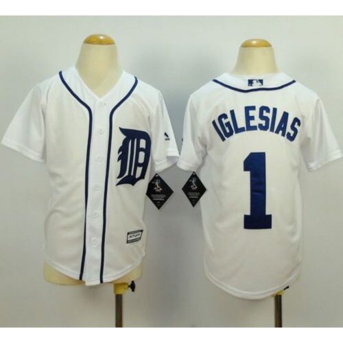 6863cf85458e1_1 Tigers #1 Jose iglesias White Cool Base Stitched Youth MLB Jersey