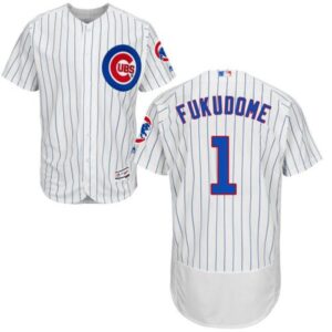 6863cfd63dff6_1 Cubs #1 Kosuke Fukudome White(Blue Strip) Flexbase Authentic Collection Stitched MLB Jersey