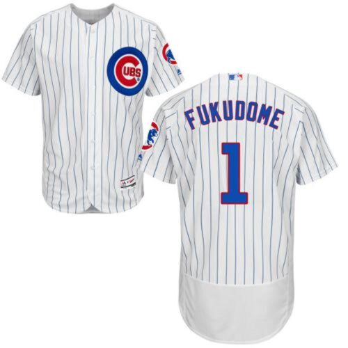 6863cfd63dff6_1 Cubs #1 Kosuke Fukudome White(Blue Strip) Flexbase Authentic Collection Stitched MLB Jersey