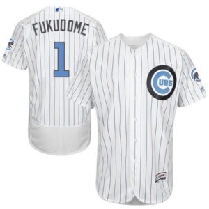 6863cfd9a8469_1 Cubs #1 Kosuke Fukudome White(Blue Strip) Flexbase Authentic Collection 2016 Father's Day Stitched MLB Jersey