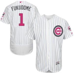 6863cfdd3414b_1 Cubs #1 Kosuke Fukudome White(Blue Strip) Flexbase Authentic Collection 2016 Mother's Day Stitched MLB Jersey