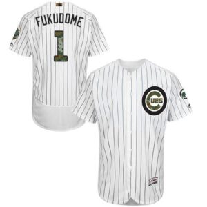 6863cfe11083d_1 Cubs #1 Kosuke Fukudome White(Blue Strip) Flexbase Authentic Collection 2016 Memorial Day Stitched MLB Jersey