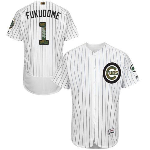 6863cfe11083d_1 Cubs #1 Kosuke Fukudome White(Blue Strip) Flexbase Authentic Collection 2016 Memorial Day Stitched MLB Jersey