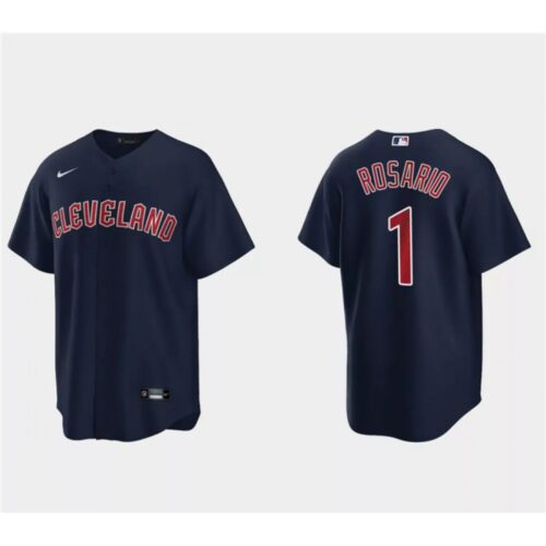 6863cfe4a9301_1 Men's Cleveland Guardians #1 Amed Rosario Navy Cool Base Stitched Jersey
