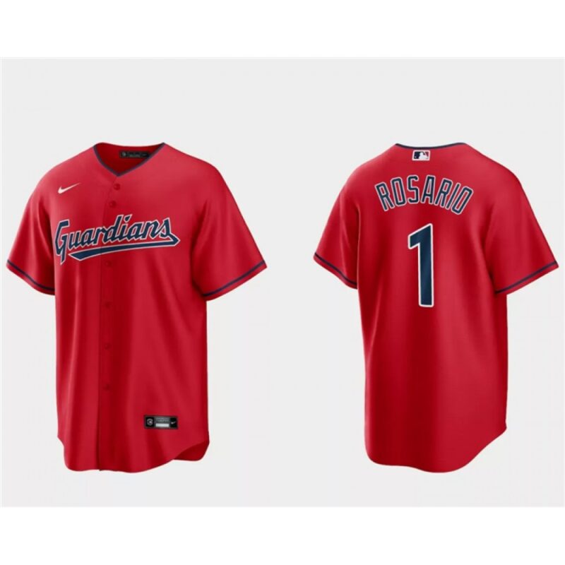 6863cfec03373_1 Men's Cleveland Guardians #1 Amed Rosario Red Cool Base Stitched Jersey