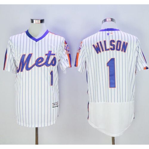 6863d008c0bc8_1 Mets #1 Mookie Wilson White(Blue Strip) Flexbase Authentic Collection Alternate Stitched MLB Jersey