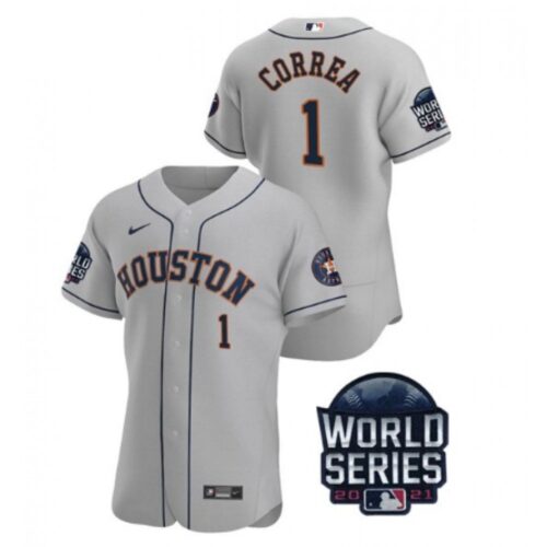 6863d0227b09a_1 Men's Houston Astros #1 Carlos Correa 2021 Grey World Series Flex Base Stitched Baseball Jersey