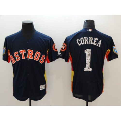 6863d03cc49c6_1 Men's Houston Astros #1 Carlos Correa Navy 2018 Spring Training Flexbase Stitched MLB Jersey