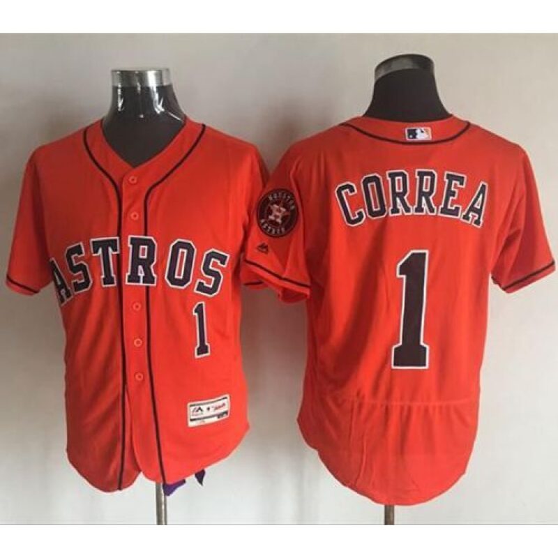 6863d083df8ad_1 Astros #1 Carlos Correa Orange Flexbase Authentic Collection Stitched MLB Jersey