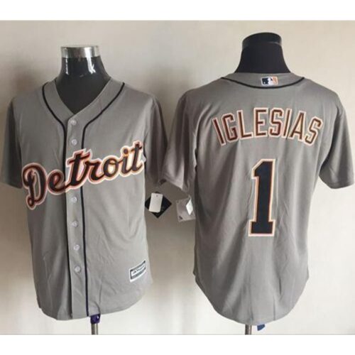 6863d0b3a9611_1 Tigers #1 Jose iglesias Grey New Cool Base Stitched MLB Jersey