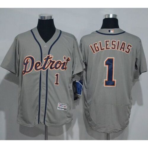 6863d0bb20241_1 Tigers #1 Jose iglesias Grey Flexbase Authentic Collection Stitched MLB Jersey