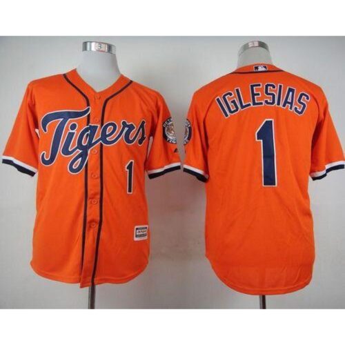 6863d0c6acb12_1 Tigers #1 Jose iglesias Orange Cool Base Stitched MLB Jersey