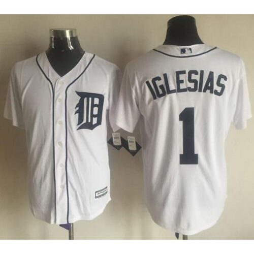 6863d0ce1f21b_1 Tigers #1 Jose iglesias White New Cool Base Stitched MLB Jersey