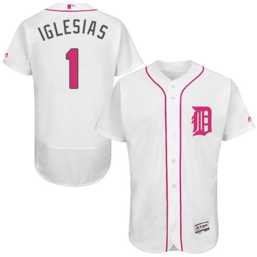 6863d0d59258e_1 Tigers #1 Jose iglesias White Flexbase Authentic Collection 2016 Mother's Day Stitched MLB Jersey