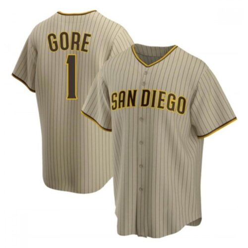 6863d0dcd1a0a_1 Men's San Diego Padres #1 MacKenzie Gore Brown Cool Base Stitched Jersey