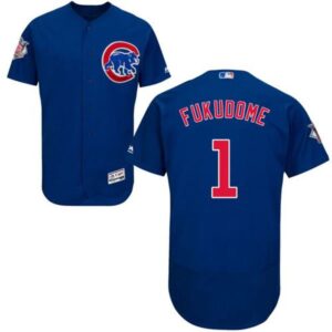 6863d0eed6b9b_1 Cubs #1 Kosuke Fukudome Blue Flexbase Authentic Collection Stitched MLB Jersey