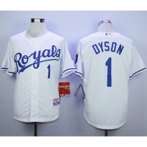 6863d189c759f_1 Royals #1 Jarrod Dyson White Cool Base Stitched MLB Jersey
