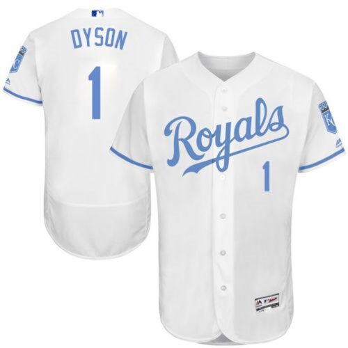 6863d19109284_1 Royals #1 Jarrod Dyson White Flexbase Authentic Collection 2016 Father's Day Stitched MLB Jersey