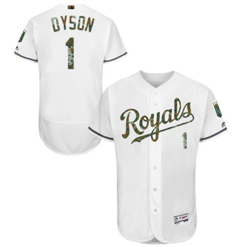 6863d19481f28_1 Royals #1 Jarrod Dyson White Flexbase Authentic Collection 2016 Memorial Day Stitched MLB Jersey