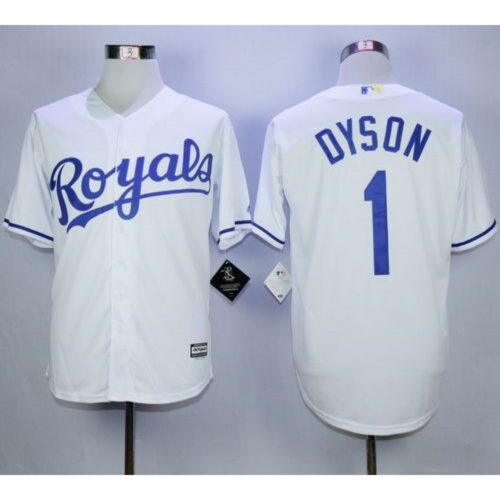 6863d19f99e9c_1 Royals #1 Jarrod Dyson White New Cool Base Stitched MLB Jersey