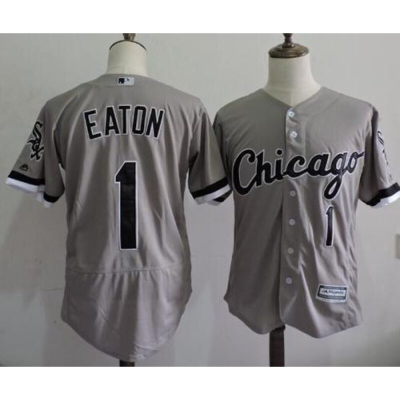 6863d1b5c34cb_1 White Sox #1 Adam Eaton Grey Flexbase Authentic Collection Stitched MLB Jersey
