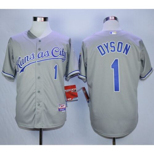 6863d1d55ee61_1 Royals #1 Jarrod Dyson Grey Cool Base Stitched MLB Jersey
