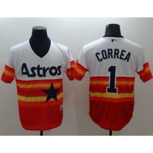 6863d1f280e95_1 Astros #1 Carlos Correa White/Orange Flexbase Authentic Collection Cooperstown Stitched MLB Jersey