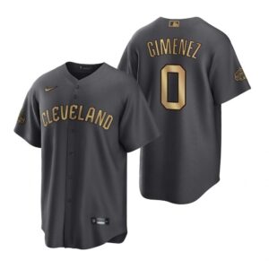 6863d213c661f_1 Men's Cleveland Guardians #0 Andres Gimenez 2022 All-Star Charcoal Cool Base Stitched Baseball Jersey