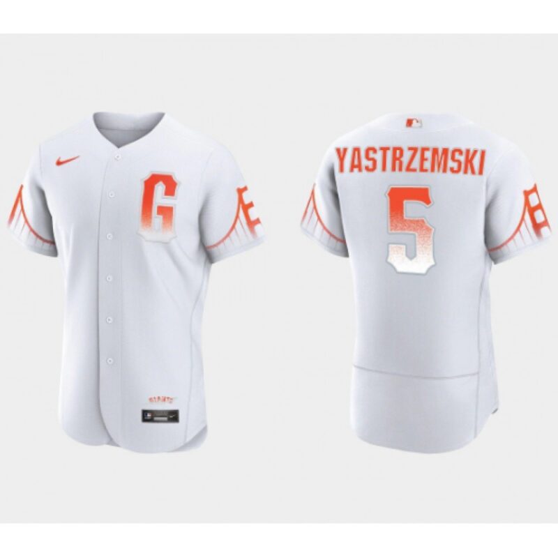 6863d2298b2d1_1 Men's San Francisco Giants #5 Mike Yastrzemski White City Connect Flex Base Stitched Jersey