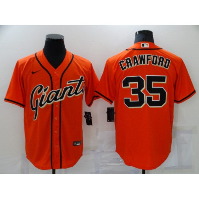 6863d249d4699_1 Men's San Francisco Giants #35 Brandon Crawford Orange Cool Base Stitched Jersey