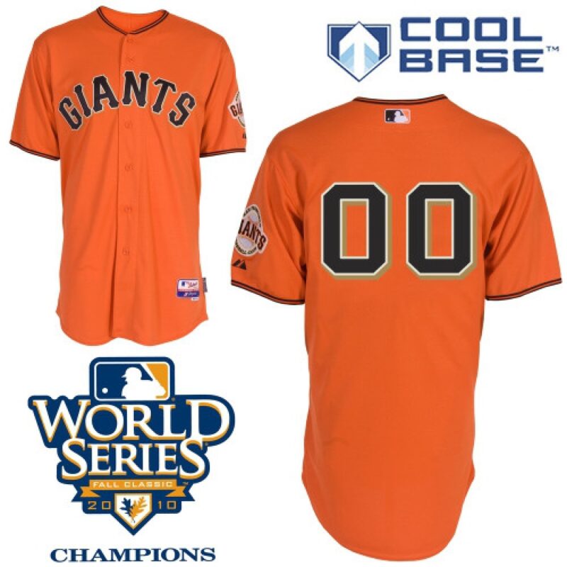 6863d29e227a7_1 Giants Customized Authentic Orange Cool Base MLB Jersey w/2010 World Series Patch