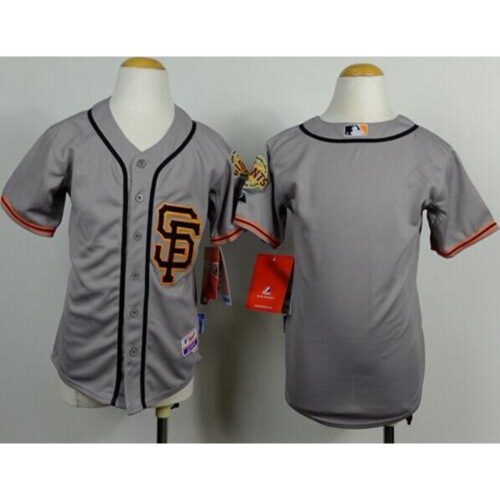 6863d2be6b2e9_1 Giants Blank Grey Road 2 Cool Base Stitched Youth MLB Jersey