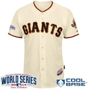 6863d2db2f393_1 Giants Blank Cream Cool Base W/2014 World Series Patch Stitched MLB Jersey