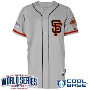 6863d2e44ba01_1 Giants Blank Grey Cool Base 2012 Road 2 W/2014 World Series Patch Stitched MLB Jersey