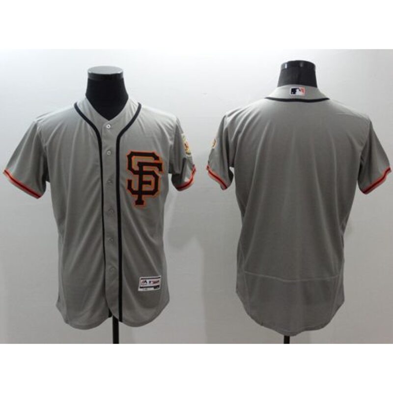 6863d2e73c6f2_1 Giants Blank Grey Flexbase Authentic Collection Road 2 Stitched MLB Jersey