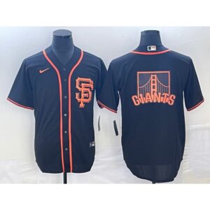 6863d3115a37a_1 Men's San Francisco Giants Black Team Big Logo Cool Base Stitched Baseball Jersey