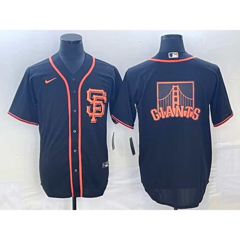 6863d3115a37a_1 Men's San Francisco Giants Black Team Big Logo Cool Base Stitched Baseball Jersey